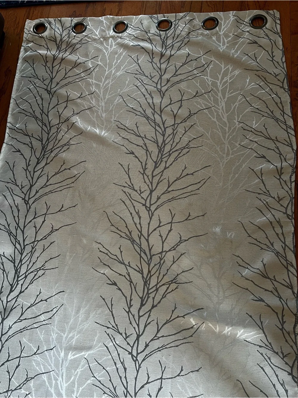Gray Branch-Print Home Curtains - Set of 4